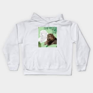 Father Lion and Baby Lion of the Jungle. Kids Hoodie